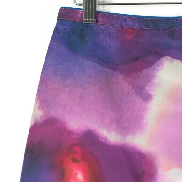 Burberry Porsum Womens 38 XS Pink Purple Red Pencil Skirt Floral Macro Runway B - Picture 2 of 5